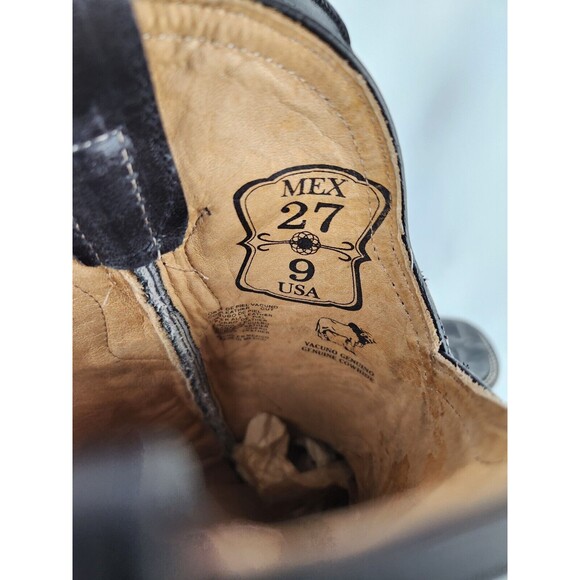 NEW ALFA Mens Western Leather Cowboy‎ Boots Gray Black Alligator Mexican 27 US 9 - Picture 8 of 16